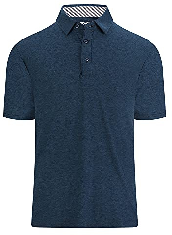 Alex Vando Herren-Golf-Shirt, feuchtigkeitsableitend, schnelltrocknend, kurzärmelig, lässiges Poloshirt für Herren, navy, XXL