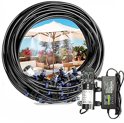 15m Kit de Sisteme de Enfriamiento por Nebulización con Bomba, Personalizado Sisteme de Nebulizacion para Exteriores Terrazas Jardín Patio, Kits de Riego por Goteo para Césped, Flor