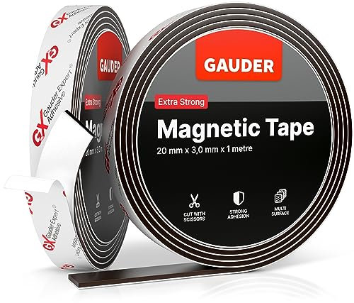 GAUDER Nastro Magnetico Estremamente Autoadesivo | Strisce Magnetiche | Nastro Calamitato (1 m)