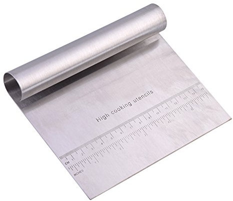 Grattoir à Pâte en Acier Inoxydable, Spatule à Pâtisserie avec Guide de Mesure, Spatule Pâte à Pizza pour Boulangerie