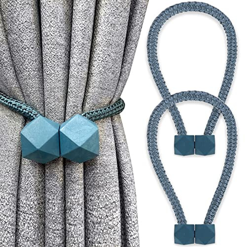 Yatinkim Magnetische Vorhang Raffhalter Blau Raffhalter für Vorhänge