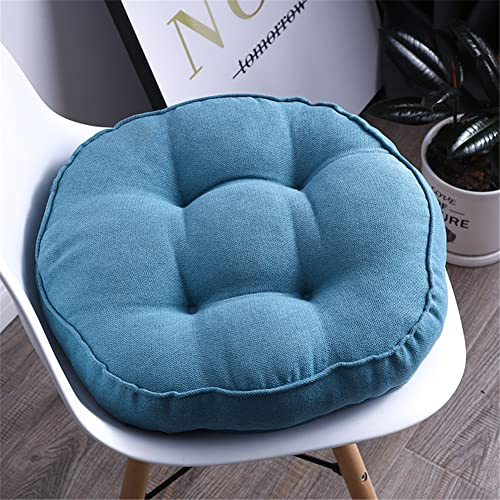 Lukery Stuhlkissen rutschfeste Dicke 10cm, Waschbare Weiche Sitzkissen Komfort Stuhlauflage als Stuhl Kissen für Outdoor Indoor Gartenstuhl, Küche Esszimmerstuhl (Runde 40cm,Blau)