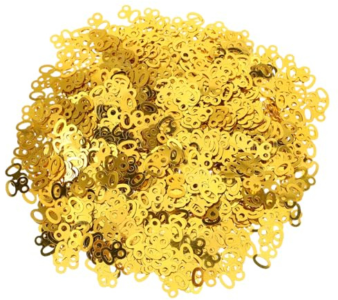 Abaodam Number 80 Sequins Confetti 1200Pcs Gold 80 Confetti for Tables Birthday Anniversary Party Decorations for Card Invitation Favor Bag Table Gift Wrap