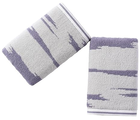 sense gnosis Blue Hand Towels Set of 2 Cloud Pattern 100% Cotton Absorbent Soft Hand Towels for Bathroom 13 x 29 Inch