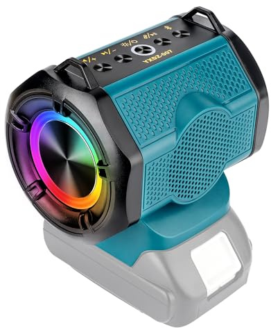 Tragbarer drahtloser Lautsprecher für Makita 18v LXT-Akku, kabelloser Kleiner Lautsprecher für Baustellen, zu Hause und auf Partys (Akku Nicht im Lieferumfang enthalten)