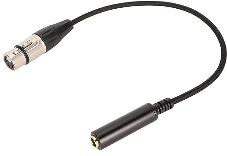 ASHATA 6,5-mm-Stereo-Klinken-Adapter, 1/4-Zoll-Buchse auf XLR-Buchse, Symmetrisches Mikrofonkabel, Viertelzoll-TS-auf-XLR-3-poliges Verbindungskabel, 11,8 Zoll