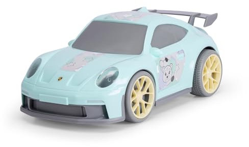 Dickie Toys ABC - Porsche 911 GT3 Cozy Chris Auto (27 cm) - großes Spielzeugauto ab 1 Jahr mit Freilauf & niedlichen Aufklebern, Spielzeug für Babys und Kinder ab 12 Monate
