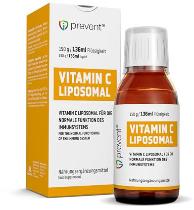 Iprevent - Vitamin C Liposomal 1000 mg (pro 5 ml) - 136 ml - Hochdosiert - Vegan - Frei von Laktose, Gluten, Zucker, GVO und Allergenen