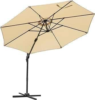 CILVANI Ombrellone 360 Gradi Rettangolare da Giardino, Pieghevole e Regolabile 3x3 verde