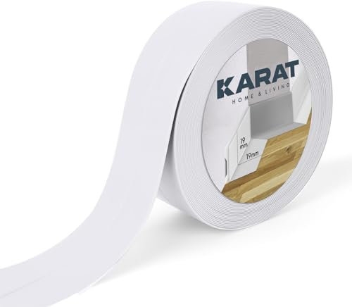 KARAT Weichsockelleiste 19 x 19 mm, Weiß 25 m - selbstklebende Rückseite - Sockelleiste aus PVC für Küche und Bad, Knickleiste Klebeleisten individuell zuschneidbar, Fugendichtungsband (Riga)