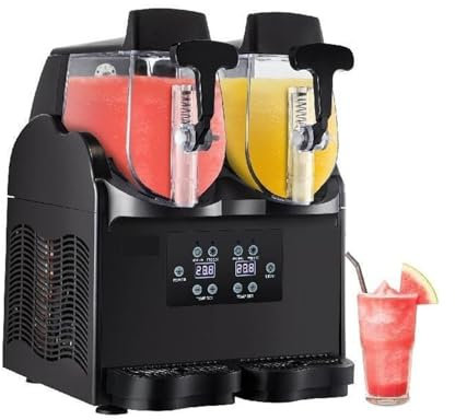 Máquina De Hielo Raspado De 2x3L, Máquina Para Hacer Granizados Casera, Potente Compresor De 380 W, Interruptor De Control De Cilindro Separado, Disipación De Calor Tridimensional Multifacética, Para