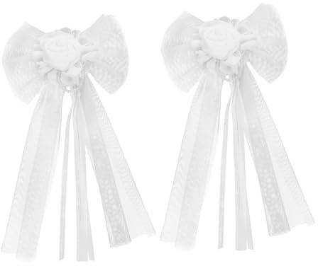 TOKIDNY 1satz Hochzeitsdekoration Mit Großen Schleifen Hochwertigem Organza Und Spitze Für Stühle Und Blumenarrangements Teilig Für Romantische Hochzeitsfeiern