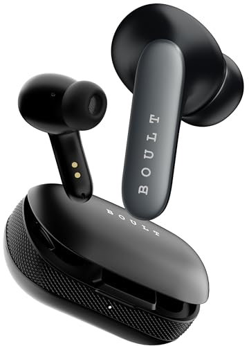 GOBOULT Z20 Pro Truly Wireless Bluetooth Ear Buds with 60 Hours Playtime, 4 Mics Clear Calling, 45ms Low Latency, Rich Bass Drivers, IPX5, TWS Earbuds Bluetooth Wireless (Jet Black)