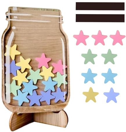 Generisch Sterne Belohnungsglas Für Kinder - Personalisiertes Belohnungsglas | Belohnungsglas Magnetisch | Motivierendes Belohnungsglas | Sterne Anreizglas Aus Für Heimschüler