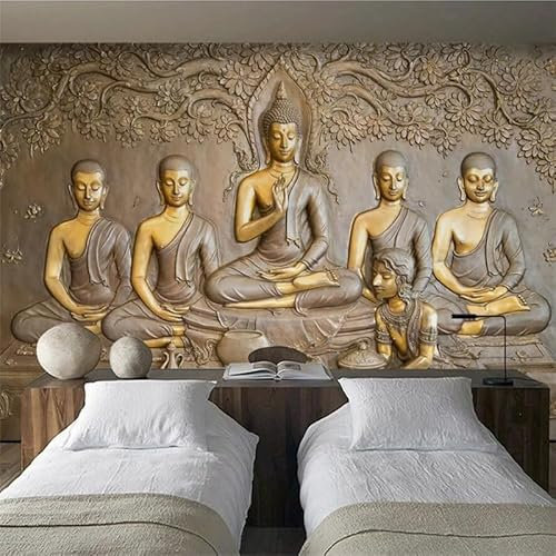 Fotomurales Decorativos Pared 3D Papel Tapiz Fotográfico Fleece No-Trenzado Art Mural De Pared Papel Pintado Moderna Sala Cuarto Salón Infantil Dormitorio xl 250 x 175cm (Ancho x Alto) Buda y Zen