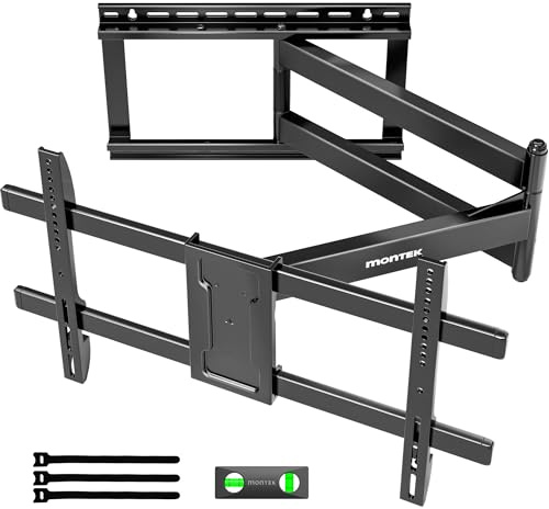 monTEK 1067mm Langarm TV Wandhalterung für 43-80 Zoll Fernseher bis 50kg | Schwenkbar & Neigbar Wandhalterung Fernseher für LCD/LED/OLED Flach und Curved TVs, Stabile TV Halterung, Max VESA 600x400 mm