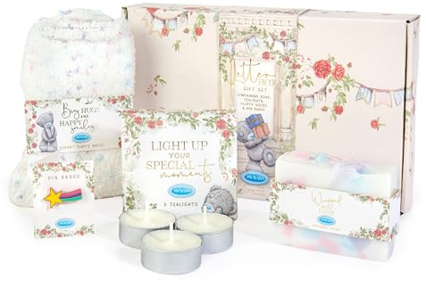 Me to You Tatty Teddy Letterbox Birthday Gift Set Includes Fluffy Socks, Wooden Plaque, Sprinkles Tealights & Pin Badge - Signature Collection