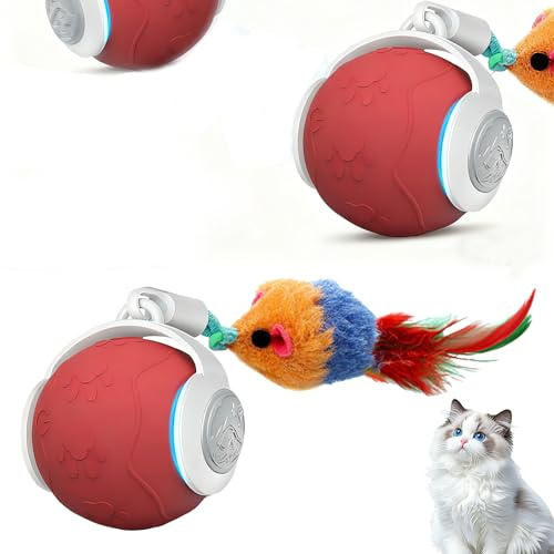 KOLGEIKJ Katzenball Elektrisch, Interaktives Katzenspielzeug, Katzenspielzeug Elektrisch, Interaktiver Spielball für Katzen 360°, Katzenball Interaktives Hundespielzeug füR Hunde Und Katzen blue3