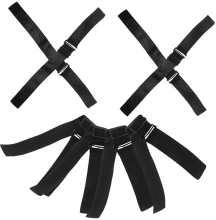 Homoyoyo 8piezas Banda Elástica Ajustable para Pelucas Diadema de Protección Antideslizante Bandas Elásticas Negras Cierre de Gancho y Lazo para Mujer