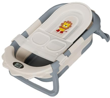 Bañera Portátil Para Bebés Diseño Plegable Alerta De Calor Integrada Base Estable Transductor Para Bebé Del Baño Infantil Regalo Plegable