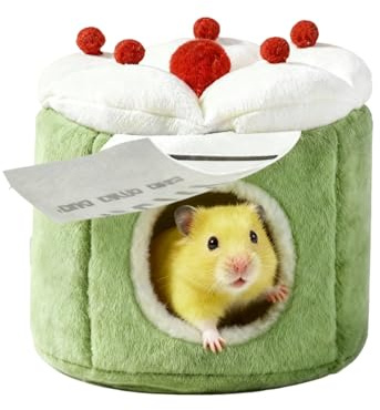 Hamsterhus | Varm vinterhud – med tygetikett berikning för små husdjur chinchillor, illrar och kaniner | Detta mysiga ger en fristad Ekorrar och andra djur under den kallare årstiden