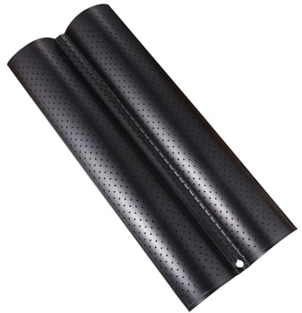 OSALADI Moule à Pain Français 2 Slots Ondulés, Acier Inoxydable Noir | Plaque Cuisson Pain, Accessoire Patisserie, Moule à Baguette pour Four, Facile à Nettoyer