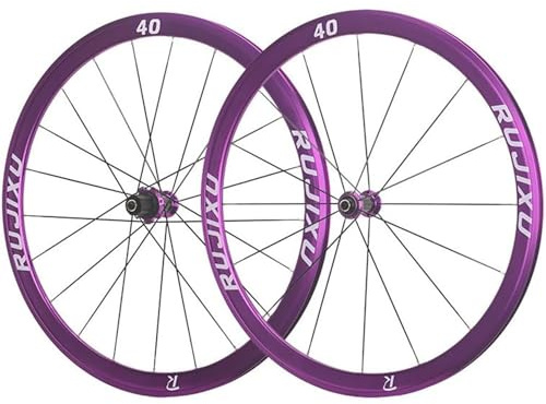 KUNYOS Fahrräder Laufrad 700C Rennrad Aluminium Laufradsatz V/C Felgenbremse Flache Speichen Kassette 7-12 Gang Lagernabe Schnellspanner,30mm