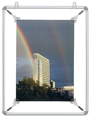 FRANKEN Spannrahmen, Plakatrahmen A2, Info-Rahmen aus Aluminium für Poster, Aushänge und Werbung in Büro, Schule oder Hotel, Clipaufhängung, BS1103