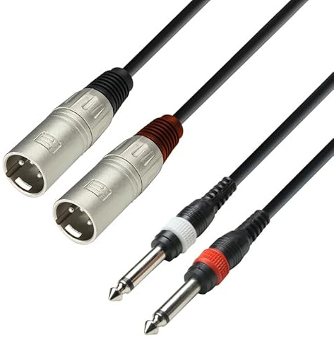 CONECTICPLUS Câble 2 XLR mâles 2 Jack 6.35 mâle 3 mètres