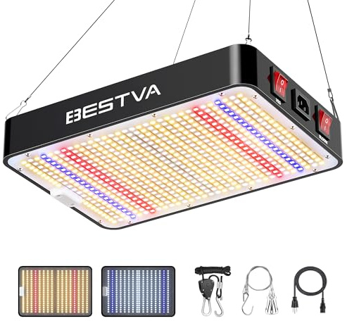 BESTVA 1000W LED Grow Light Full Spectrum Dual-Chip Growing Lamp for Hydroponic Indoor Plants Veg and Flower