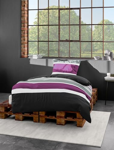 Bierbaum Bettwäsche 4757, Mako-Satin, Designed in Germany, pink 71, 155x220 + 80x80 cm, Komfortgröße