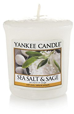 Yankee Candle 49 g Sal Marina & Salvia Vela Votiva, Cera, Blanco, 4.5x4.2x5.0 cm