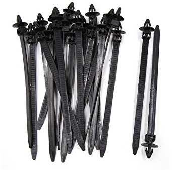Sourcingmap 20Pcs 8mmx175mm Adjustable Push Mount Loop Cable Ties Zip Fastener