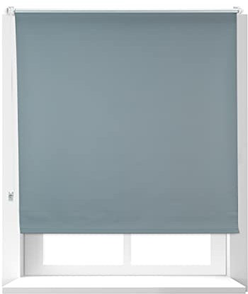 Relaxdays, grau Verdunkelungsrollo, Hitzeschutz, Thermo Rollo Klemmfix, blickdicht, Seitenzugrollo 120x165, Stoff 116 cm, Aluminiumrohr, 120x160cm