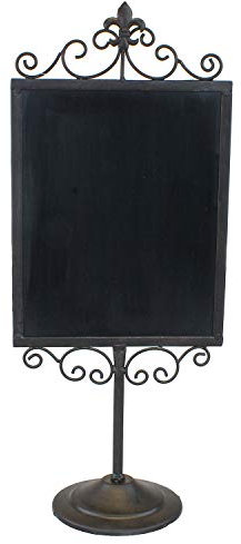 MACOSA SA80 Design Vintage Standtafel Schwarz Metall/Dekotafel für Hochzeiten, Geburtstage/Tisch-Tafel Kreidetafel Schreibtafel Memotafel