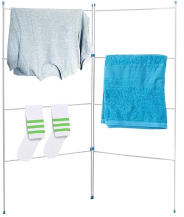 2 Fold Airer - Indoor Outdoor Clothes Drying Rack Gate Horse | For Laundry Rail Dryer White Coated Washing Line Towel Rack | 4 Metres Of Drying Space | Non Slip Grip - Lightweight & Extra Strong Airer