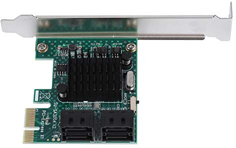 Bewinner 4-Port PCIE to SATA 3.0 Expansion Controller Card Adapter 6G SATA 3.0 Expansion Card PCI Express Expansion Card PCIe Card for XP/2003/Vista/Win7/Win8/Win10