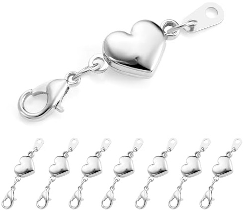 Silber Magnetische Verschlüsse Kettenverschluss Armbänder DIY Schmuck | Silber Herz Magnetische Verschlüsse Armband Verschluss Kettenverschluss 8 Pcs Verschlüsse DIY Schmuck Herstellungszubehör