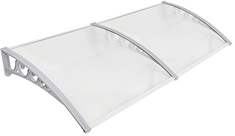 MUPAI Auvent de Porte, Auvent fenêtre Blanche Pluie Neige abri Avant Porche Ombre extérieure Toit terrasse (80x240cm)