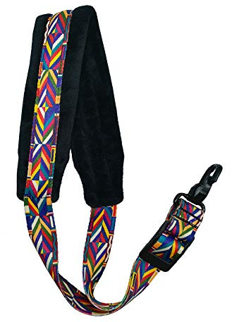 LONGTAI Saxophongurt, Regenbogen-Stil, weich gepolstert, für Alt, Tenor, Bari, Sopransaxophon, Halsgeschirr