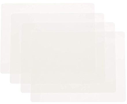 HomeDo Große Abwaschbar Silikonmatte,Silikon Unterlage,rutschfeste Antihafte Backmatte,Teigmatte Küchenmatte,Tischset,Platzset,Antirutschmatte (Transparent, 30x40cm-4Stück)