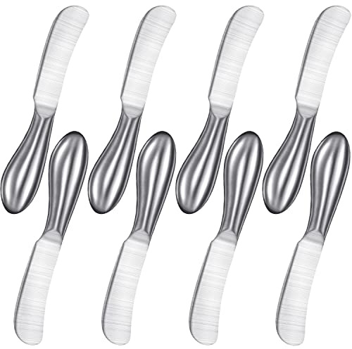 Mudder 8 Piece Stainless Steel Butter Knives, Cheese Spreaders for Cold Butter, Cream, Jam, Pastry, Dishwasher Safe Utensils, Cheese Knife for Kitchen, Restaurant Party, Wedding Housewarming