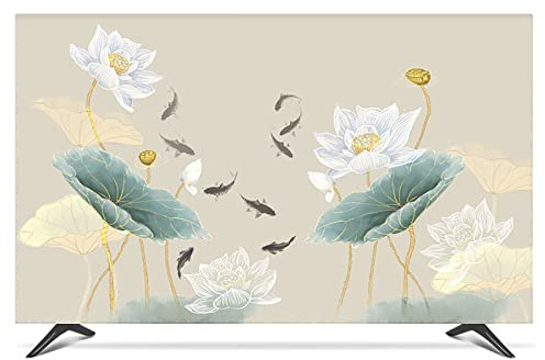 78 Indoor TV Cover, TV Screen Protector Polyester Fabric Printed TV Dust Cover For Flatscreen Television, Smart TVs(Color:C)