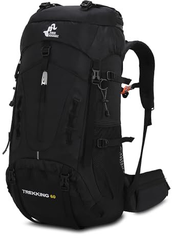 Bseash 60 l wasserdichter leichter Wanderrucksack mit Regenschutz, Outdoor-Sport, Reisen, Tagesrucksack für Klettern, Camping, Touren