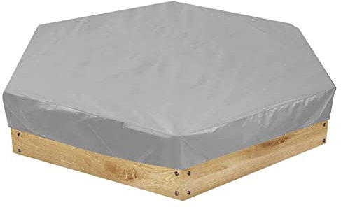 Gicov Sechseckige Sandkasten-Abdeckung, wasserdichte Sandkasten-Poolabdeckung mit Kordelzug, robuste Sandkasten-Schutzabdeckung, Sandkasten-Baldachin, Ersatz für Hinterhof, Garten, Outdoor (229,9 x