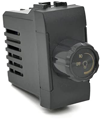 Vetrineinrete® Interruttore dimmer compatibile con vimar plana regolatore controller con manopola per luci illuminazione led 500 watt 230V (Nero)