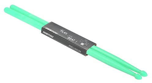PATIKIL Nylon Baqueta 5A Plástico Antideslizante Mango Tambor Palo para Adultos Electrónica Tambores Musical Instrumento Percusión Verde