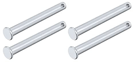 METALLIXITY Horquilla Pasadores (8mm x 80mm) 4uds, Solo Agujero Cabeza Plana Carbón Acero Sujetador Pasador - para Metal Dispositivos, Muebles Instalación, Industrial, Bricolaje