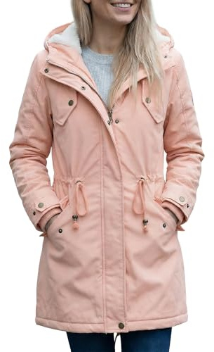 YYNUDA Parka de invierno con capucha de algodón para mujer, chaqueta cálida para exterior, Negro