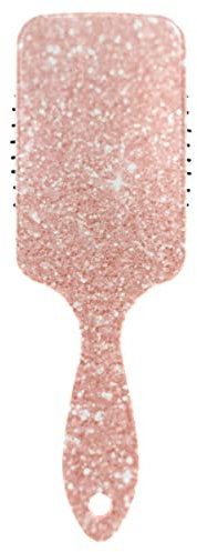 Rose Gold Pink Glitter Hair Brush Anti Static & Frizz Massage Scalp Hairbrush for Women Men Girls All Hair Types Grooming Styling Shaping